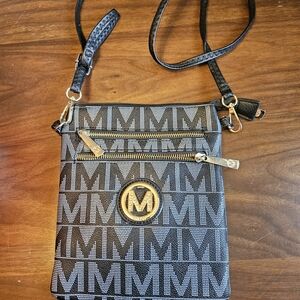 Stylish Black and Gray Crossbody Bag